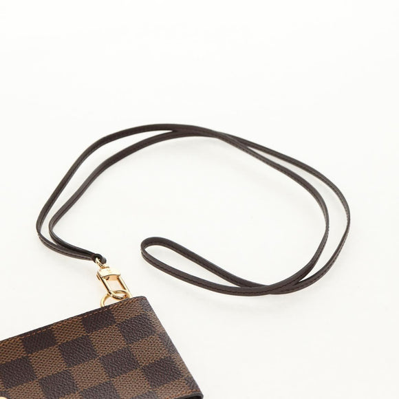 LOUIS VUITTON Damier Ebene Porte Cartes ID Bandouliere Case N60016 Auth 136567V