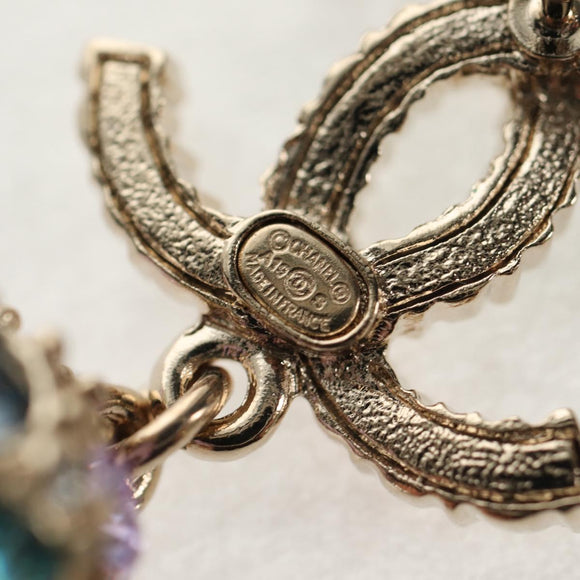 CHANEL Pierce metal Silver CC Auth 136569M