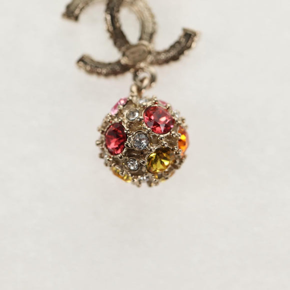 CHANEL Pierce metal Silver CC Auth 136569M