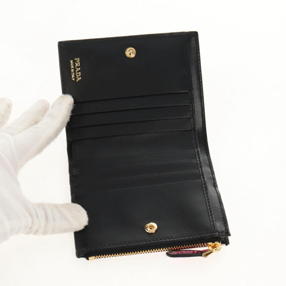 PRADA Bifold Wallet Leather Pink Auth 136570V