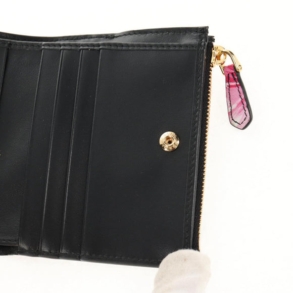 PRADA Bifold Wallet Leather Pink Auth 136570V