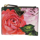 PRADA Bifold Wallet Leather Pink Auth 136570V-13