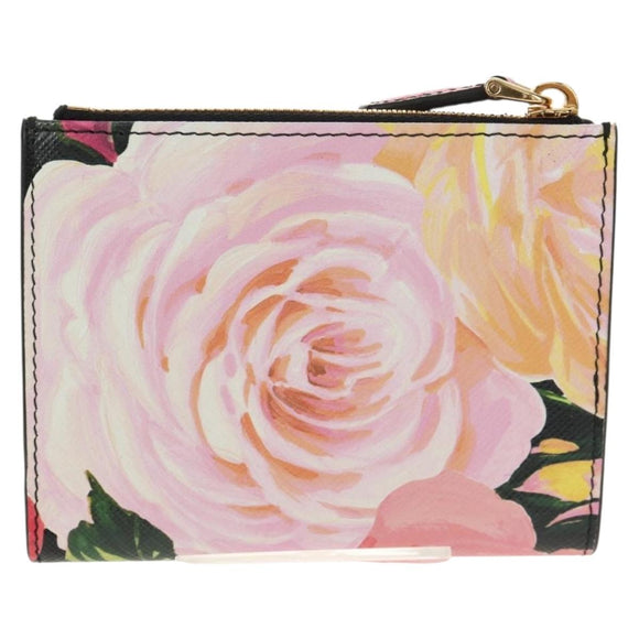 PRADA Bifold Wallet Leather Pink Auth 136570V