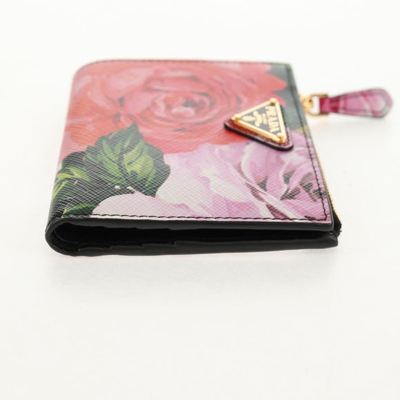 PRADA Bifold Wallet Leather Pink Auth 136570V