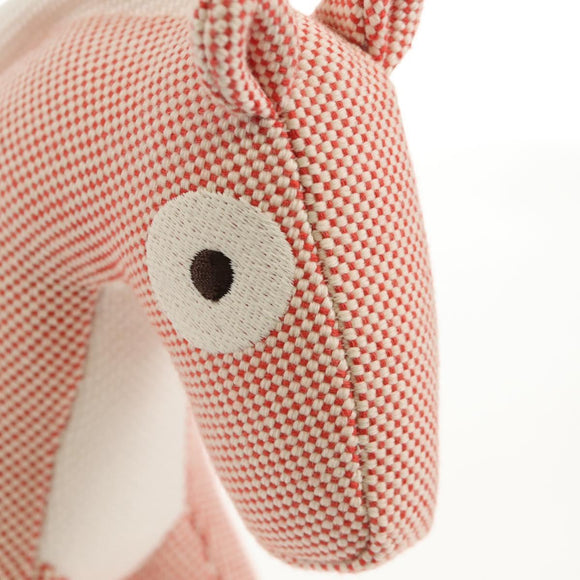 HERMES Cheval Honore Stuffed dog Cotton Orange Auth 136571M