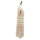 CHANEL Long Dress Shirt Wool Beige CC Auth 136572M-4