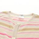 CHANEL Long Dress Shirt Wool Beige CC Auth 136572M-5