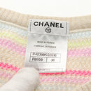 CHANEL Long Dress Shirt Wool Beige CC Auth 136572M-6