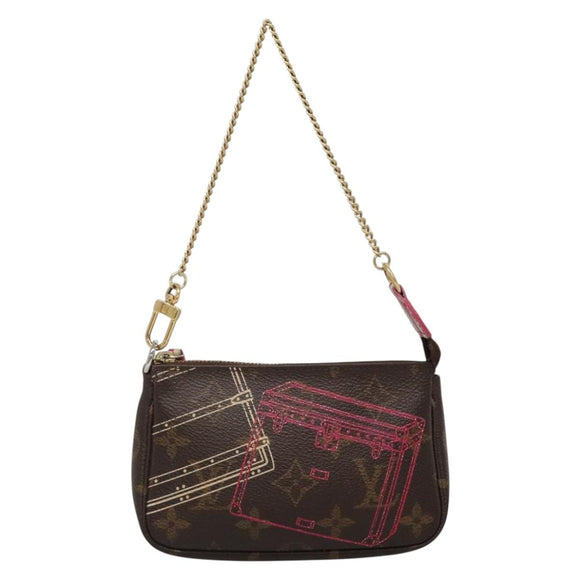 LOUIS VUITTON Christmas Only Mini Pochette Accessoires Pouch M58501 Auth 136593