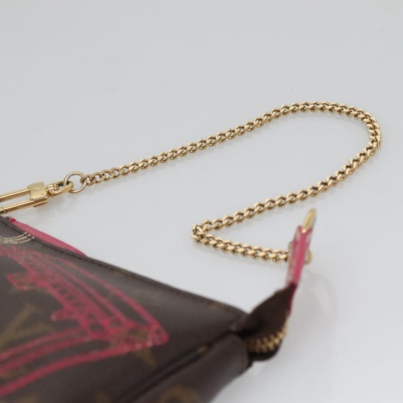 LOUIS VUITTON Christmas Only Mini Pochette Accessoires Pouch M58501 Auth 136593