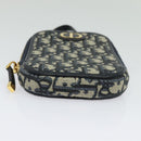 Christian Dior Oblique Trotter Canvas Phone Shoulder Bag Navy Gold Auth 136609-5