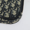 Christian Dior Oblique Trotter Canvas Phone Shoulder Bag Navy Gold Auth 136609-17
