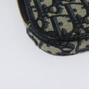 Christian Dior Oblique Trotter Canvas Phone Shoulder Bag Navy Gold Auth 136609-18