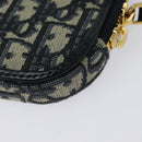 Christian Dior Oblique Trotter Canvas Phone Shoulder Bag Navy Gold Auth 136609-19