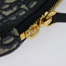 Christian Dior Oblique Trotter Canvas Phone Shoulder Bag Navy Gold Auth 136609-9