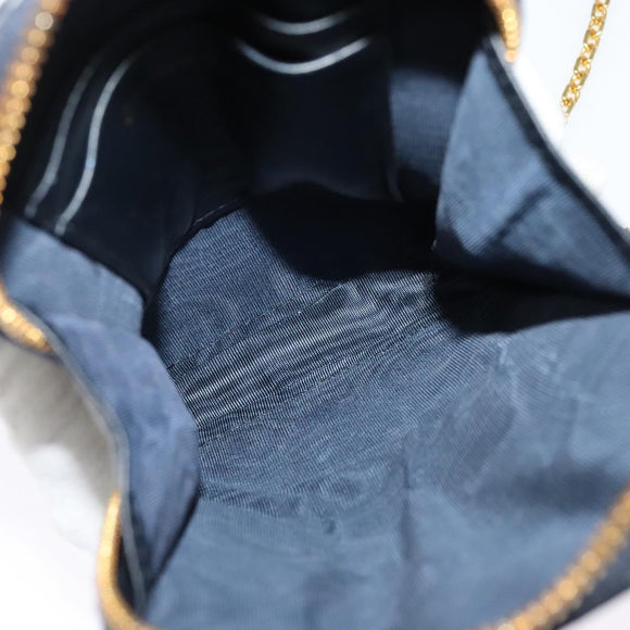 Christian Dior Oblique Trotter Canvas Phone Shoulder Bag Navy Gold Auth 136609