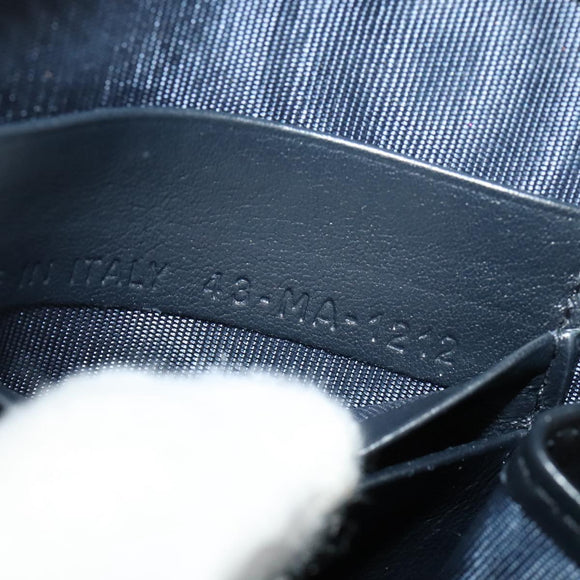 Christian Dior Oblique Trotter Canvas Phone Shoulder Bag Navy Gold Auth 136609