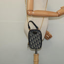 Christian Dior Oblique Trotter Canvas Phone Shoulder Bag Navy Gold Auth 136609-24
