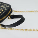 Christian Dior Oblique Trotter Canvas Phone Shoulder Bag Navy Gold Auth 136609-7