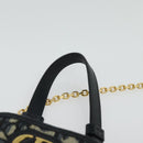 Christian Dior Oblique Trotter Canvas Phone Shoulder Bag Navy Gold Auth 136609-14