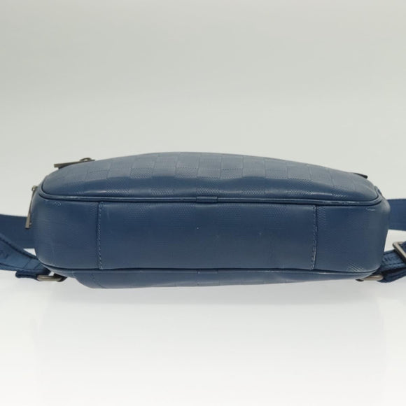 LOUIS VUITTON Damier Infini Ambreil Bag Leather Blue N41354 LV Auth 136610