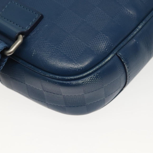LOUIS VUITTON Damier Infini Ambreil Bag Leather Blue N41354 LV Auth 136610