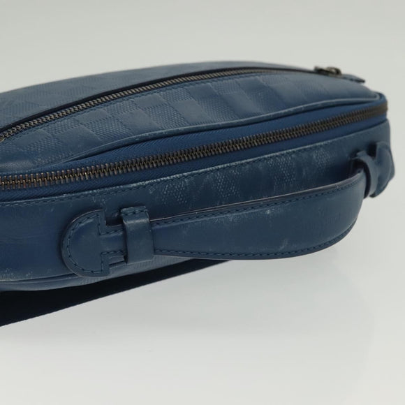 LOUIS VUITTON Damier Infini Ambreil Bag Leather Blue N41354 LV Auth 136610