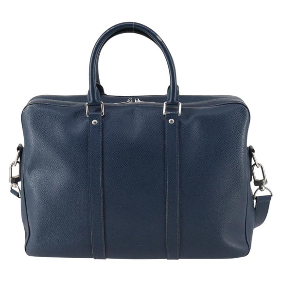 LOUIS VUITTON Taiga Porte Documents Voyage PM Bag 2way Blue M30639 Auth 136614