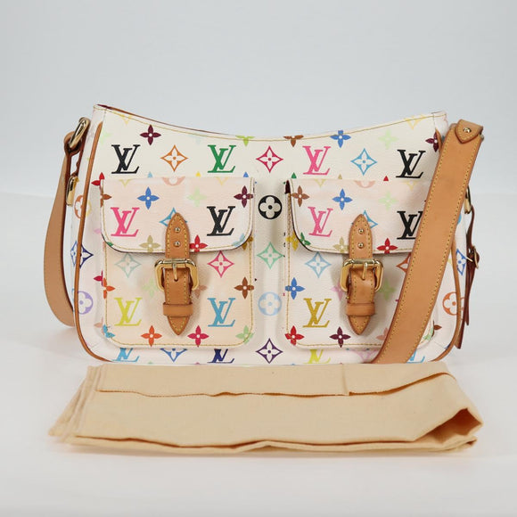 LOUIS VUITTON Monogram Multicolor Lodge GM Bag White M40051 Auth 136625V