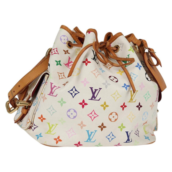 LOUIS VUITTON Monogram Multicolor Petit Noe Bag White M42229 LV Auth 136626V