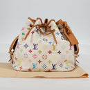 LOUIS VUITTON Monogram Multicolor Petit Noe Bag White M42229 LV Auth 136626V-12