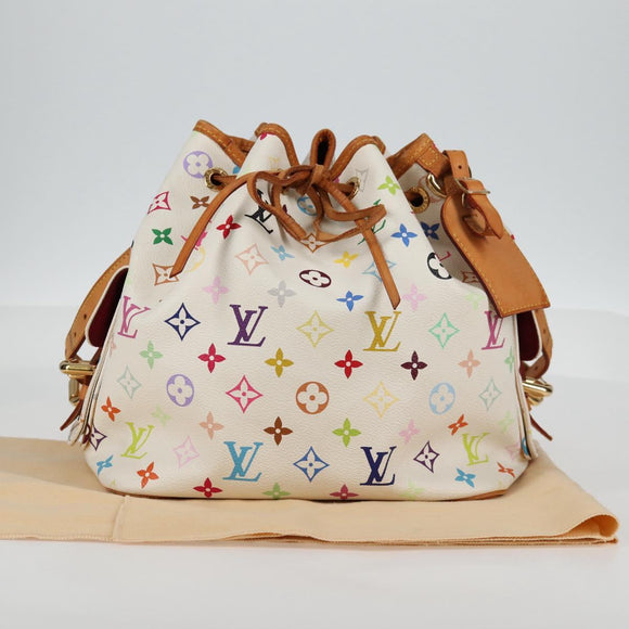 LOUIS VUITTON Monogram Multicolor Petit Noe Bag White M42229 LV Auth 136626V