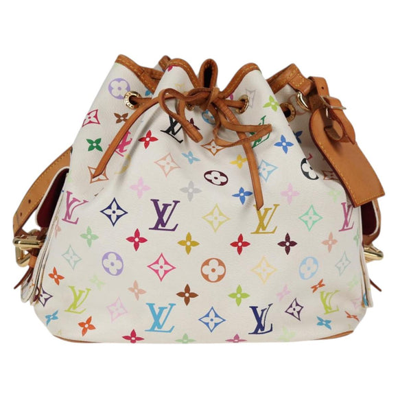 LOUIS VUITTON Monogram Multicolor Petit Noe Bag White M42229 LV Auth 136626V