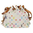 LOUIS VUITTON Monogram Multicolor Petit Noe Bag White M42229 LV Auth 136626V-2