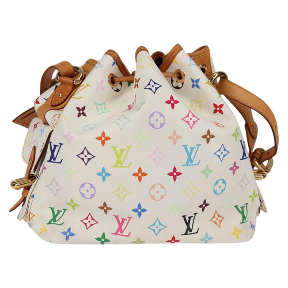 LOUIS VUITTON Monogram Multicolor Petit Noe Bag White M42229 LV Auth 136626V