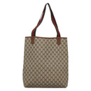 GUCCI GG Supreme Web Sherry Line Tote Bag PVC Beige 39 002 4487 Auth 136646-2