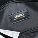 VERSACE Chain Shoulder Bag Leather Black Gold Auth 136648-18