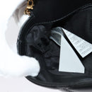 VERSACE Chain Shoulder Bag Leather Black Gold Auth 136648-20