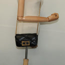 VERSACE Chain Shoulder Bag Leather Black Gold Auth 136648-22