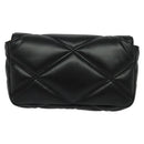 VERSACE Chain Shoulder Bag Leather Black Gold Auth 136648-2