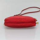 PRADA Shoulder Bag Nylon Red Gold Auth 136649-5