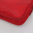 PRADA Shoulder Bag Nylon Red Gold Auth 136649-17