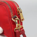 PRADA Shoulder Bag Nylon Red Gold Auth 136649-10