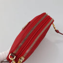 PRADA Shoulder Bag Nylon Red Gold Auth 136649-6