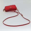 PRADA Shoulder Bag Nylon Red Gold Auth 136649-7