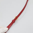 PRADA Shoulder Bag Nylon Red Gold Auth 136649-8