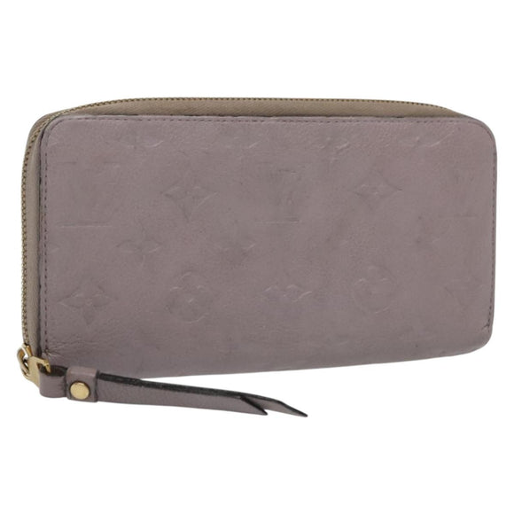 LOUIS VUITTON Monogram Empreinte Zippy Wallet Purple M83225 LV Auth 136652