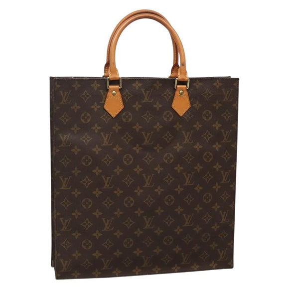 LOUIS VUITTON Monogram Sac Plat Hand Bag M51140 LV Auth 136656