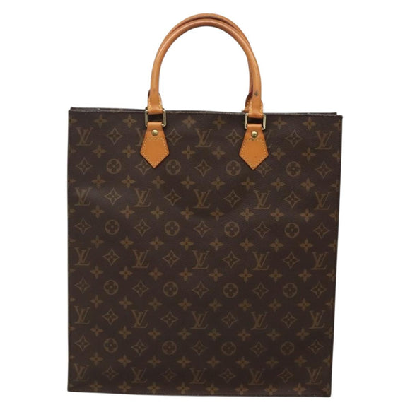 LOUIS VUITTON Monogram Sac Plat Hand Bag M51140 LV Auth 136656