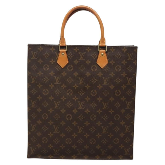 LOUIS VUITTON Monogram Sac Plat Hand Bag M51140 LV Auth 136656
